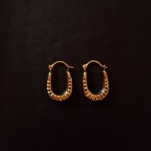 10K gold hoops.